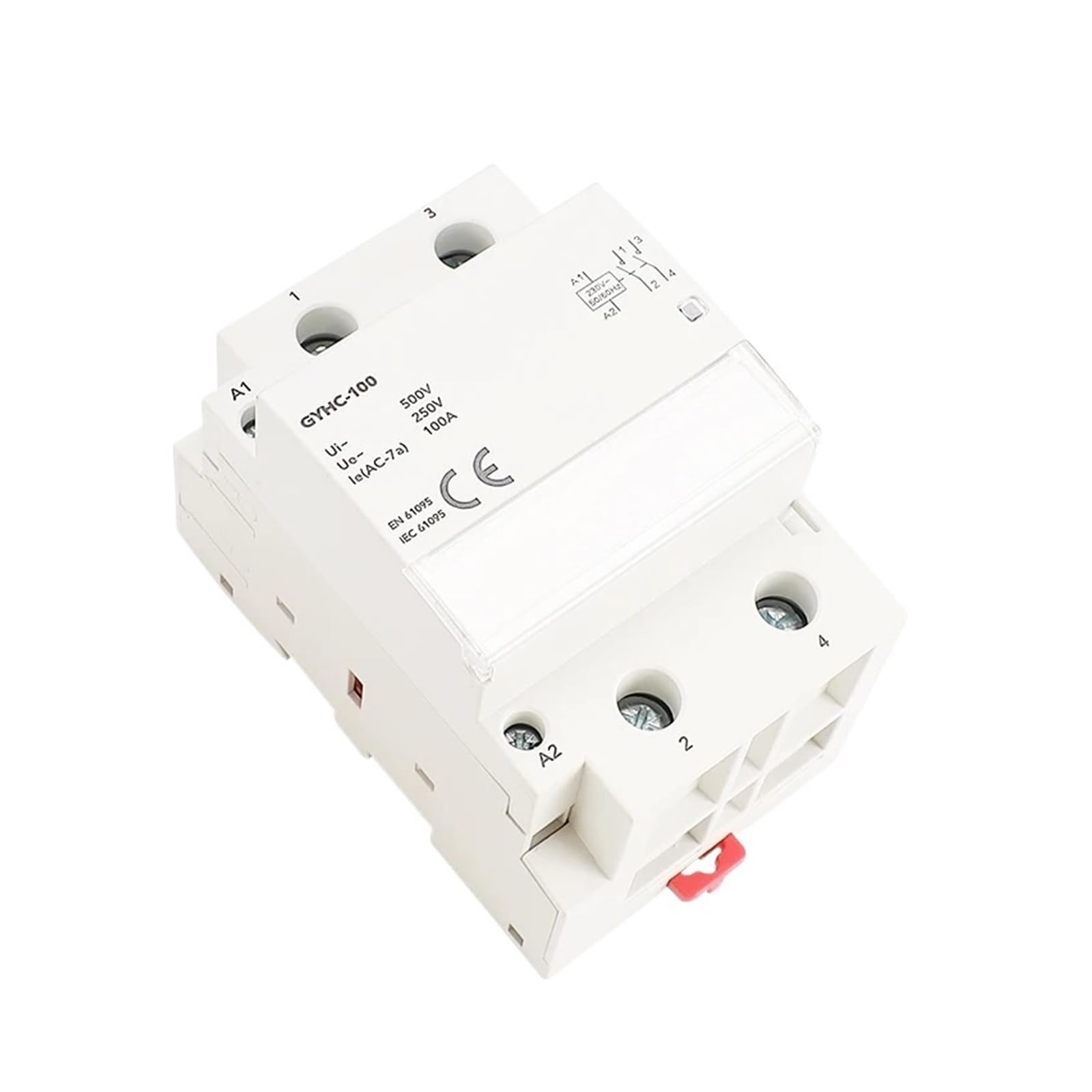 Contactor modular GYHC de 2 polos, 100 A, NA, NC, 1, 220 V, 110, 24, for uso doméstico, tipo riel DIN, iCT, 50/60 Hz | 2P 100A 1NO1NC 230AC