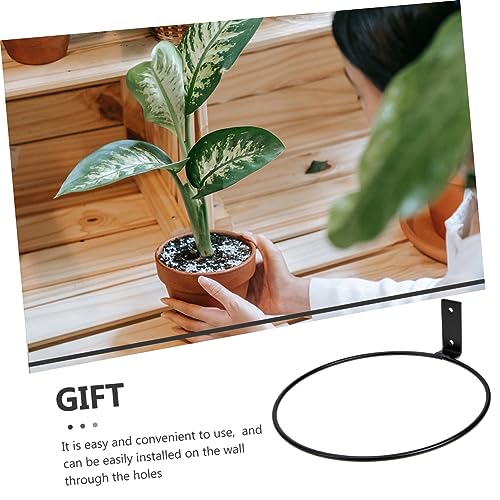 Support mural pour pots de fleurs porte fleurs noir de 2 pièces pratique - 4