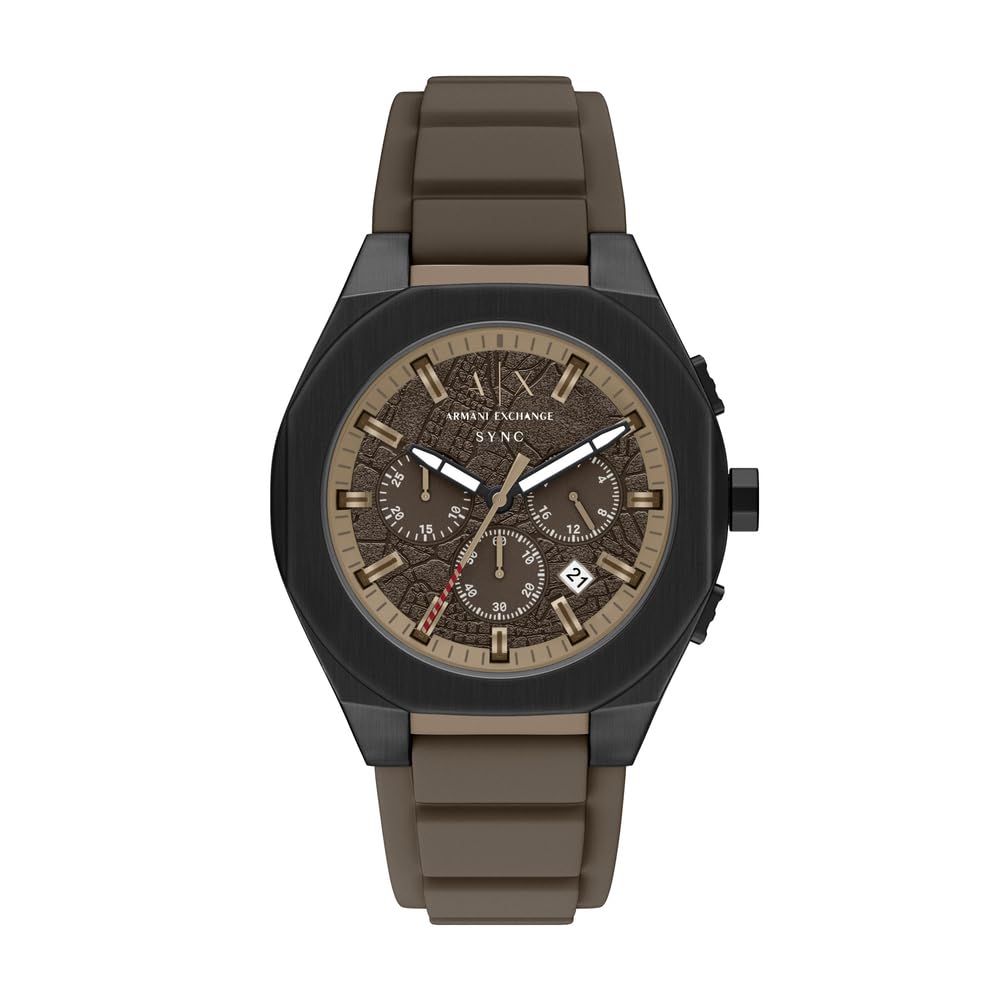 Armani Exchange Montre pour Homme en Acier Inoxydable Noir 44 mm AX4293