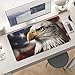 Bald Eagle US Flag Pictures Desk Mat Non-Slip Laptop Writing Pad Large Keyboard Mousepad with Rubber Base 23.6