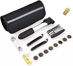 Conjunto Completo de Ferramentas Para Bicicletas - Portátil - Remendos, Bomba E Chaves - PREMIUM DUPIM