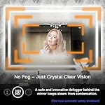 ISKM 55''x30'' Large led Lighted Bathroom Mirror Front and Backlight Mirror for Wall LED Bathroom Mirror Waterproof and Shatter-Proof Makeup Mirror - Image 3