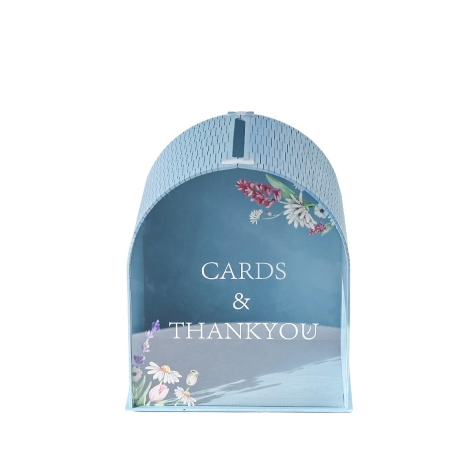 KHASCBNF Wedding Card Box Blue Card Box With Window, Wedding Envelope Money Boxes For Birthday Graduation Party Decorations