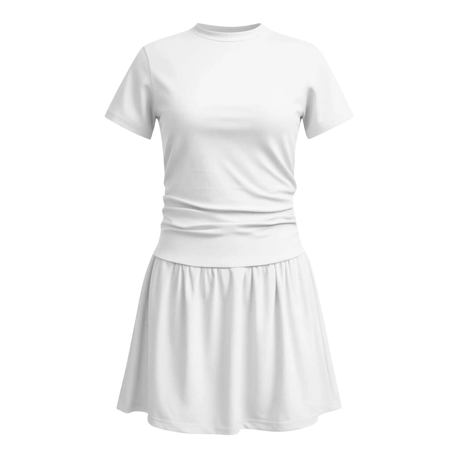 Vestito Floreale a Trapezio, Maniche Corte per Ragazza.