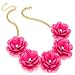 Produktbild geschoben Blumen Sommer Stil Gold Pink Bead Design und Kristall Halskette Kostüm Schmuck
