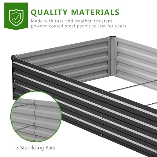 Image of 2PCS 6x3x1ft Galvanized Raised Garden Bed Kit,Metal Planter Box for Vegetables,Flowers,Herbs Durable Rust-Resistant Patio Gardening Beds,Black