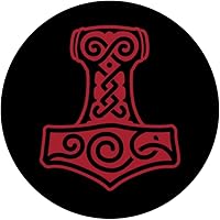 Vista 3 de Mjolnir Viking Thors Hammer escandinavo nórdico pagano PopSockets intercambiables PopGrip