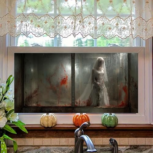 Vinilo Decorativo Halloween Novia Fantasmal 39.3x17.7 pulgadas miniatura 1