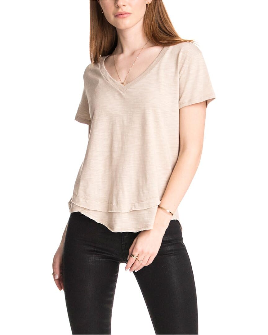 CHRLDR Ava V-Neck V-Neck Mock Layer T-Shirt