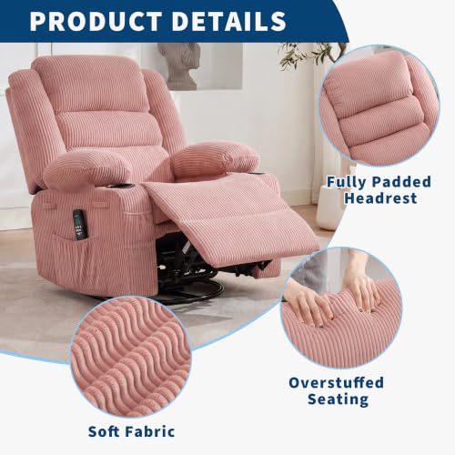 Image of Rocking Recliner Chair for Adults 360 Swivel Manual Recliner