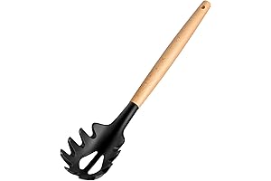 Stylish Wooden Handle Pasta Fork Spoon Set for Effortless Pasta Serving
