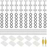 DisplayMore 232Pcs 3.75 inch G.i Joe Action Figure Replacement Accessories,Include 50Pcs T Hooks+50Pcs O-Rings +120Pcs Screws+2Pcs Spanner+10Pcs Figure Display Stands (Clear Square Stands Set-A)