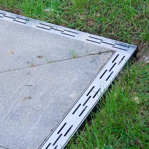 Zestaw odpływowy ze stali nierdzewnej, liniowy sitko rynnowe do skutecznego drenażu burzowego na patio, w ogrodzie, na chodniku i łazience