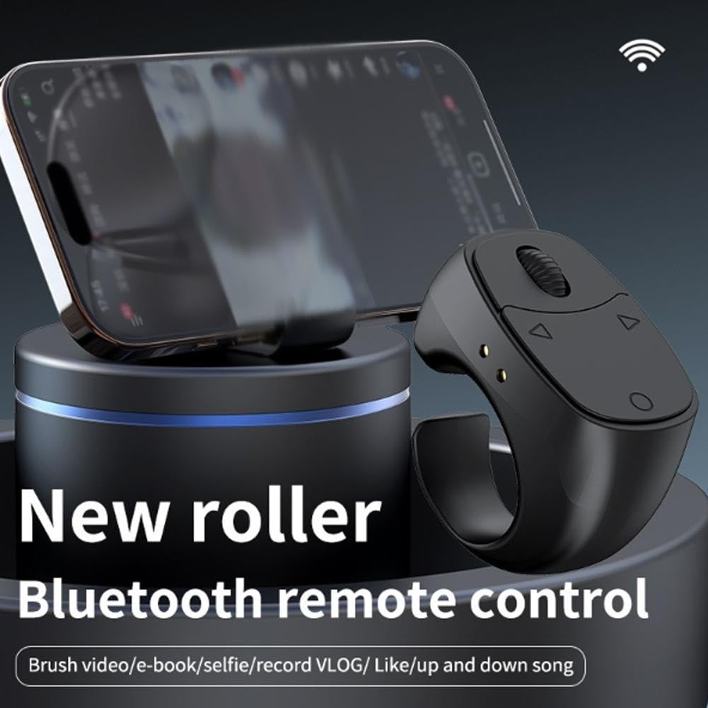 Bague de télécommande Bluetooth sans fil – Anneau de défilement et clic pour TikTok iPhone Android contrôleur vidéo télécommande caméra avec écran LED