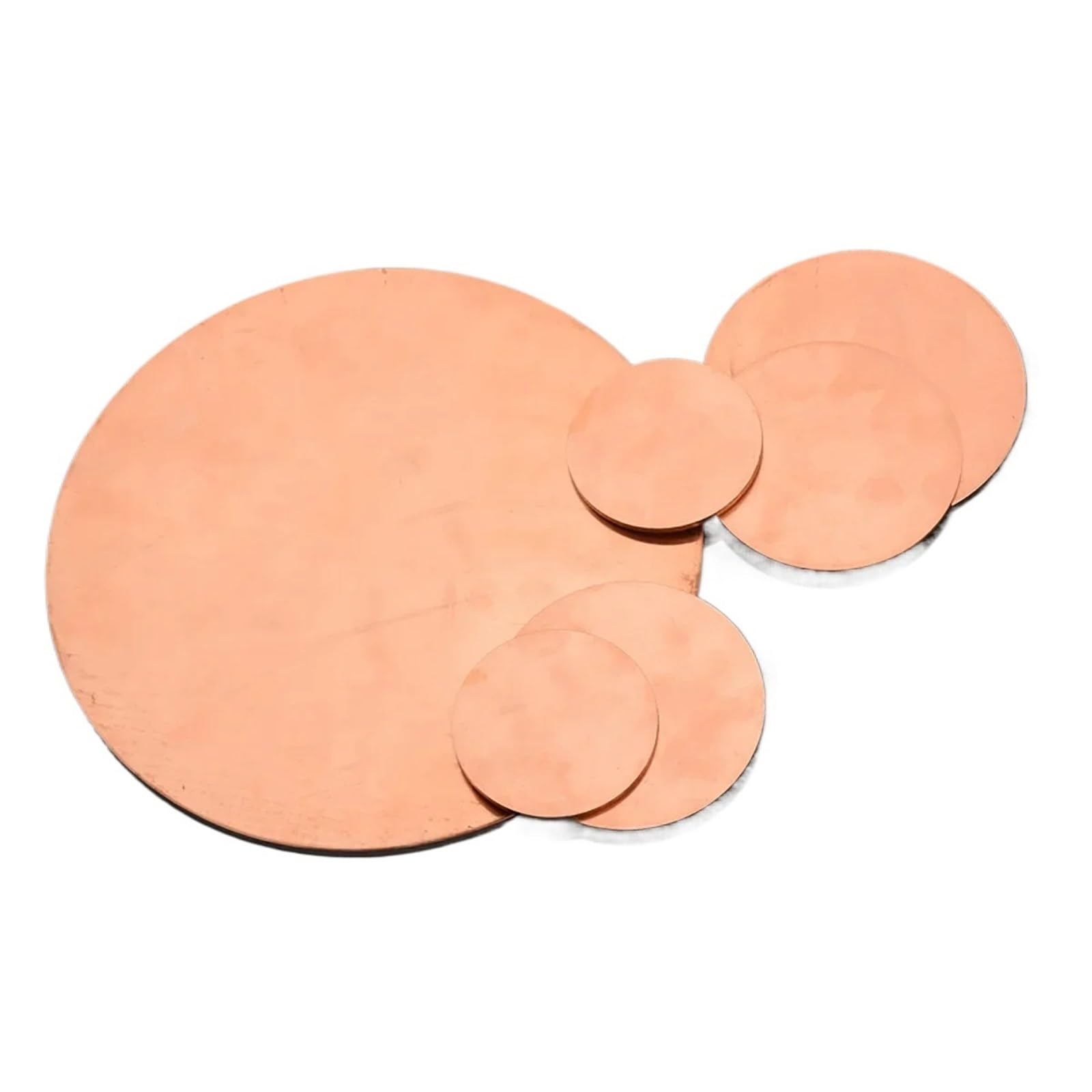 5 Stück T2-Kupferscheibenblech, runde Platte aus reinem Kupfer, Durchmesser 30 mm–50 mm, Dicke 0,1 mm–5 mm(50x4mm)