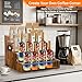 YQBRAO 4-Tier Liquor Bottle Display Shelf, Coffee Syrup Rack Organizer, Water Bottle Organizer, Mini Bar Cabinet, Rustic Bar Shelves for Liquor Whiskey, Spirits