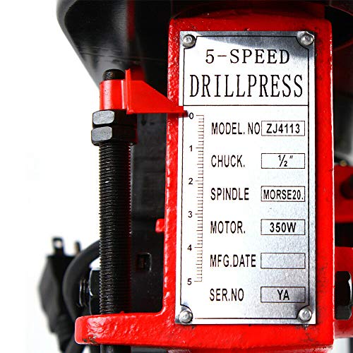 image for CNCEST Bench Top Drill Press, 5 Speed Electric Bench Drilling Height A