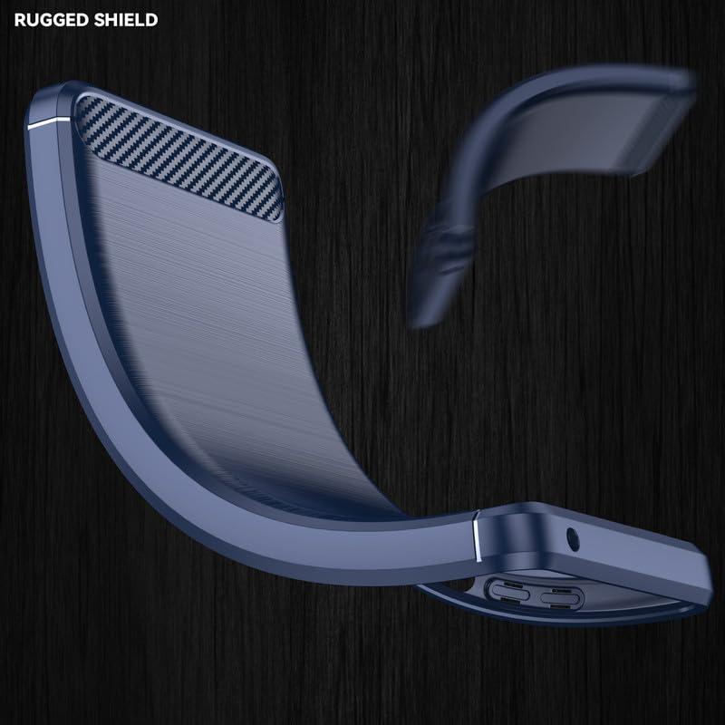 Image of Flexible Back Case Cover for Mi Redmi Note 5 Pro - Blue (Carbon Fibre)