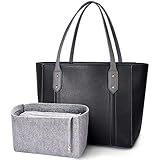 BERTASCHE Women Tote Bag with Purse Orgainzer, Soft PU Leather Handbag Shoulder Satchel Bag Purse