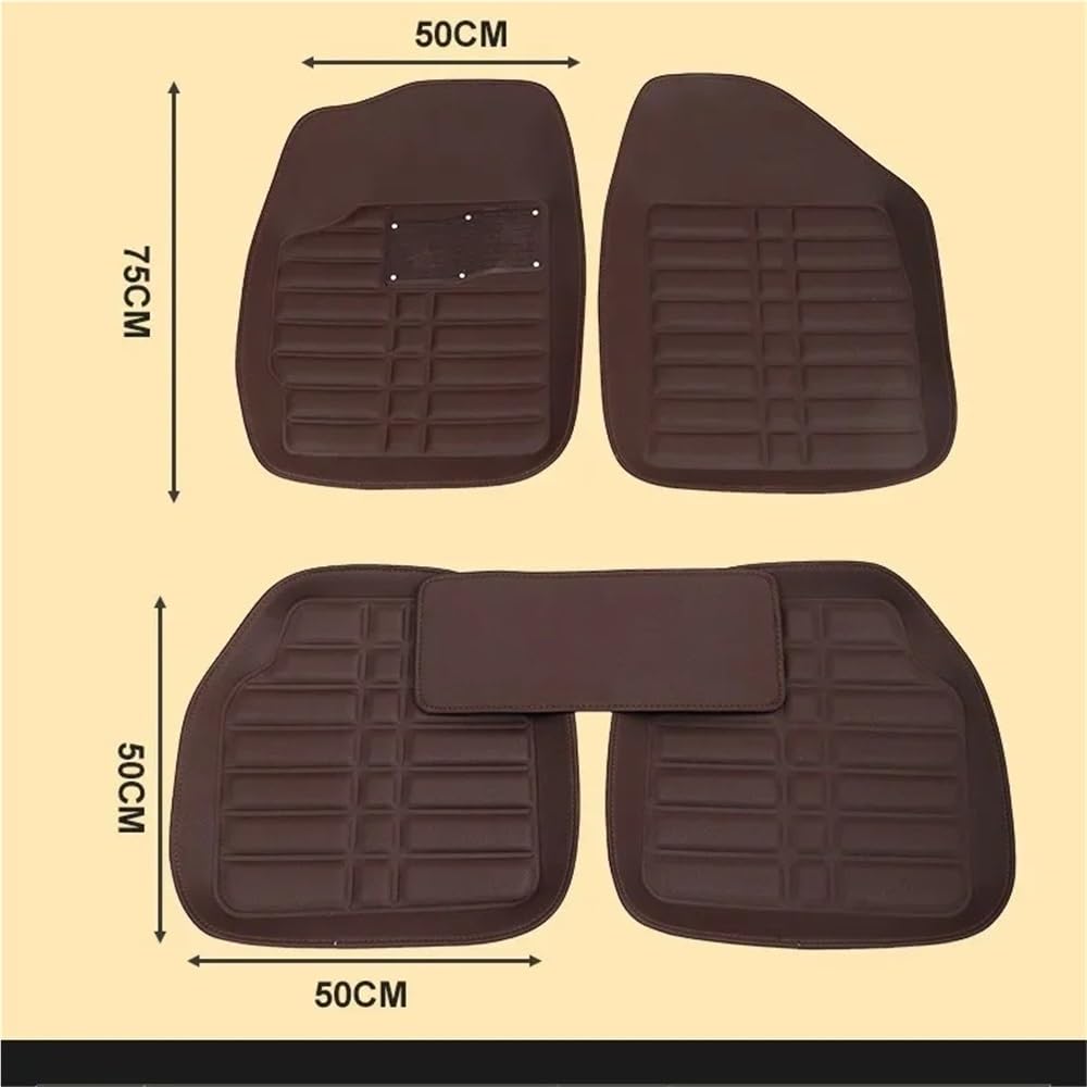 Generico Set tappetini per Auto Tappetino Protettivo SUV Completamente Circondato Tappetini Universali per Accessori Alfombrillas Coche Tappeto tappetti | Brown