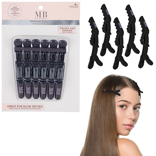 Set de 6 pinzas negras para secado de cabello miniatura 1