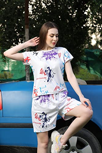Image of DHRUVI Trendz Co Ord Set for Women | Outfits Tracksuit Set | Co Ord Set for Women | Travel Co Ord Set for Women |Tie Dye Printed Short | Half Sleeve