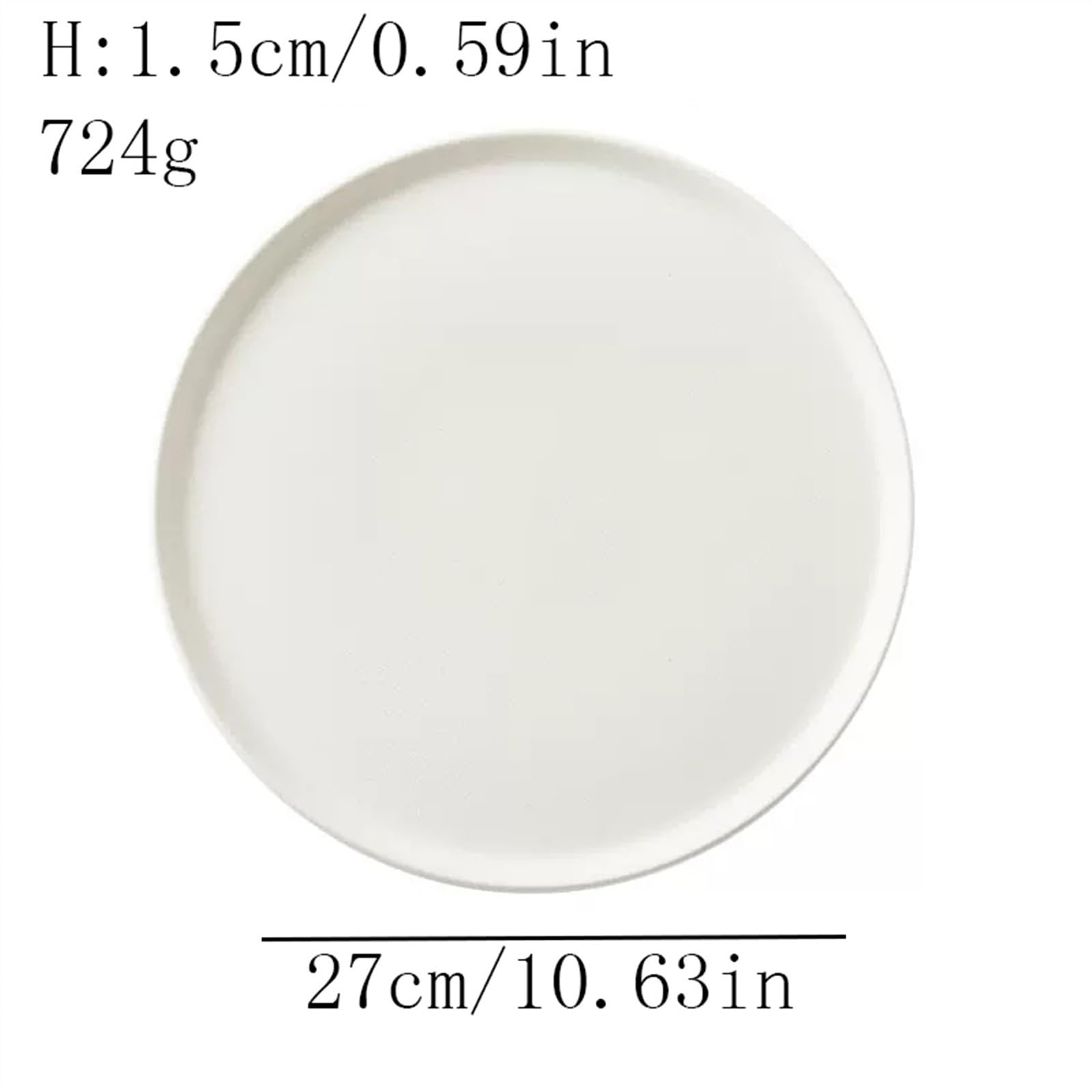 Piatto in Ceramica Piatto piano rotondo in ceramica opaca Cucina di casa Ristorante Caffè Piatto da dessert Piatto da insalata Piatto occidentale Piatto piano Piatti Piani ( Color : 001 , Size : L )