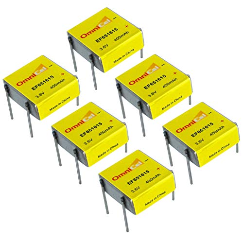 6x OmniCel ER651615 3.6V 400mAh Prismatic Lithium Battery BL-4PN Replaces LTC-3PN, EF651615, BiPower BL-3PN, LTC-3PN, Keeper II LTC-3PN, Ef651615, EF651615, For Smart card instrument, water meter