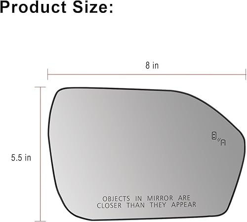 Miniatura 7 de Espejo lateral del pasajero con calefacción compatible con espejo Explorer 2020-2023 - Espejo para espejos Explorer para espejo del conductor