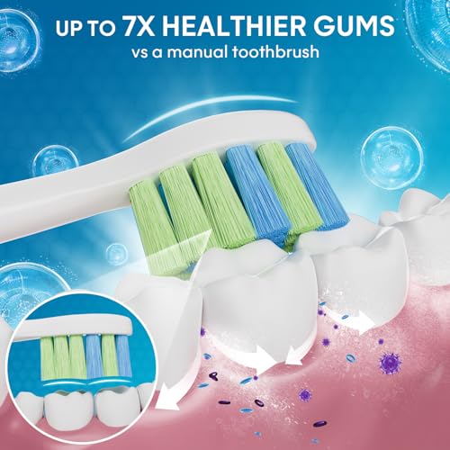 12-Pack Replacement Toothbrush Heads for 7AM2M AM101/AM105/AM110 Electric Toothbrushes, Soft Bristles