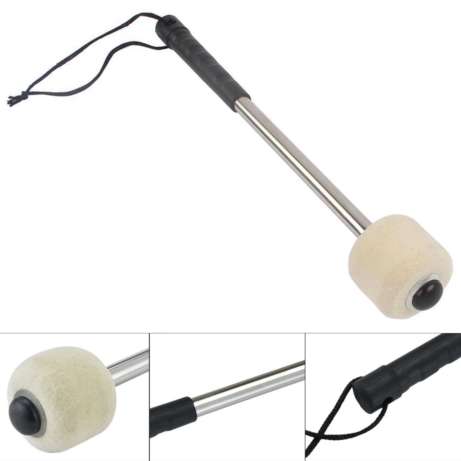Baguettes de Tambour, Maillet de Grosse Caisse, Maillet de Tambour, Bâton de Tambour, Baguette Tambour de Basse, Baguettes de Timbales, Drumstick, pour Instrument à Percussion, Accessoire Bande