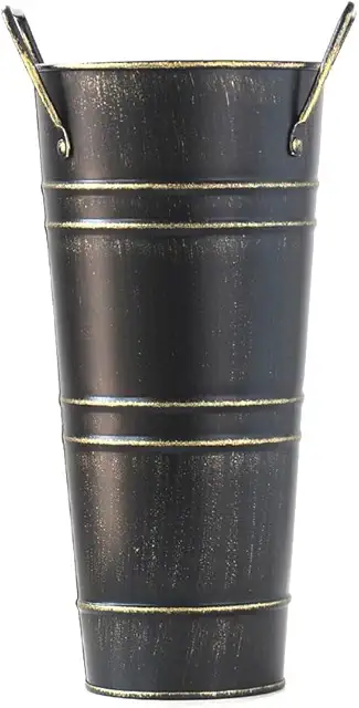 Soporte de Paraguas de Metal - Paragüero Mimbre Independiente con Bandeja de Agua