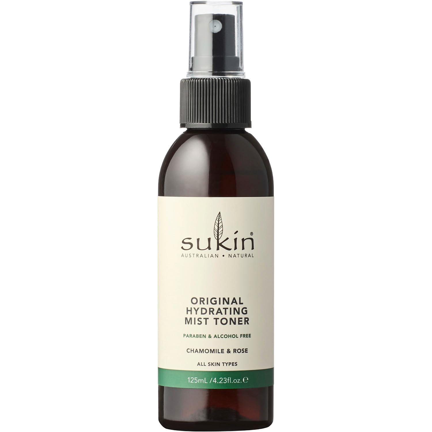 Sukin Signature Hydrating Mist Toner 125ml - Alcohol Free with Chamomile & Rosewater; Cruelty Free & Vegan Friendly - soothes, purifies & Cools Tired Skin.