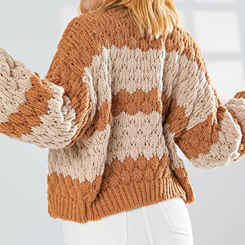 Womens Vintage Crochet Granny Square Cardigan Jumper Long Sleeve Button Down Floral Knitted Sweater Knitwear Cardigan