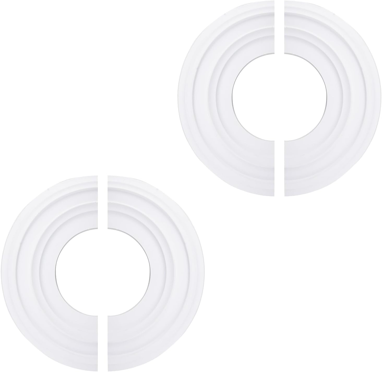 2Packs Split Lighting PU Ceiling 3D Modeling Ceiling Cover Plate Ceiling Fan Medallion Home 12 Inch OD x 5 Inch ID