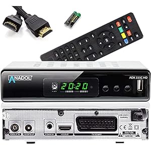Anadol ADX 111c Full HD kabelontvanger met AAC-LC, PVR opnamefunctie & Timeshift, geschikt voor alle kabelproviders, HDMI SCART DVB-C C2, automatische zenderinstallatie + HDMI-kabel