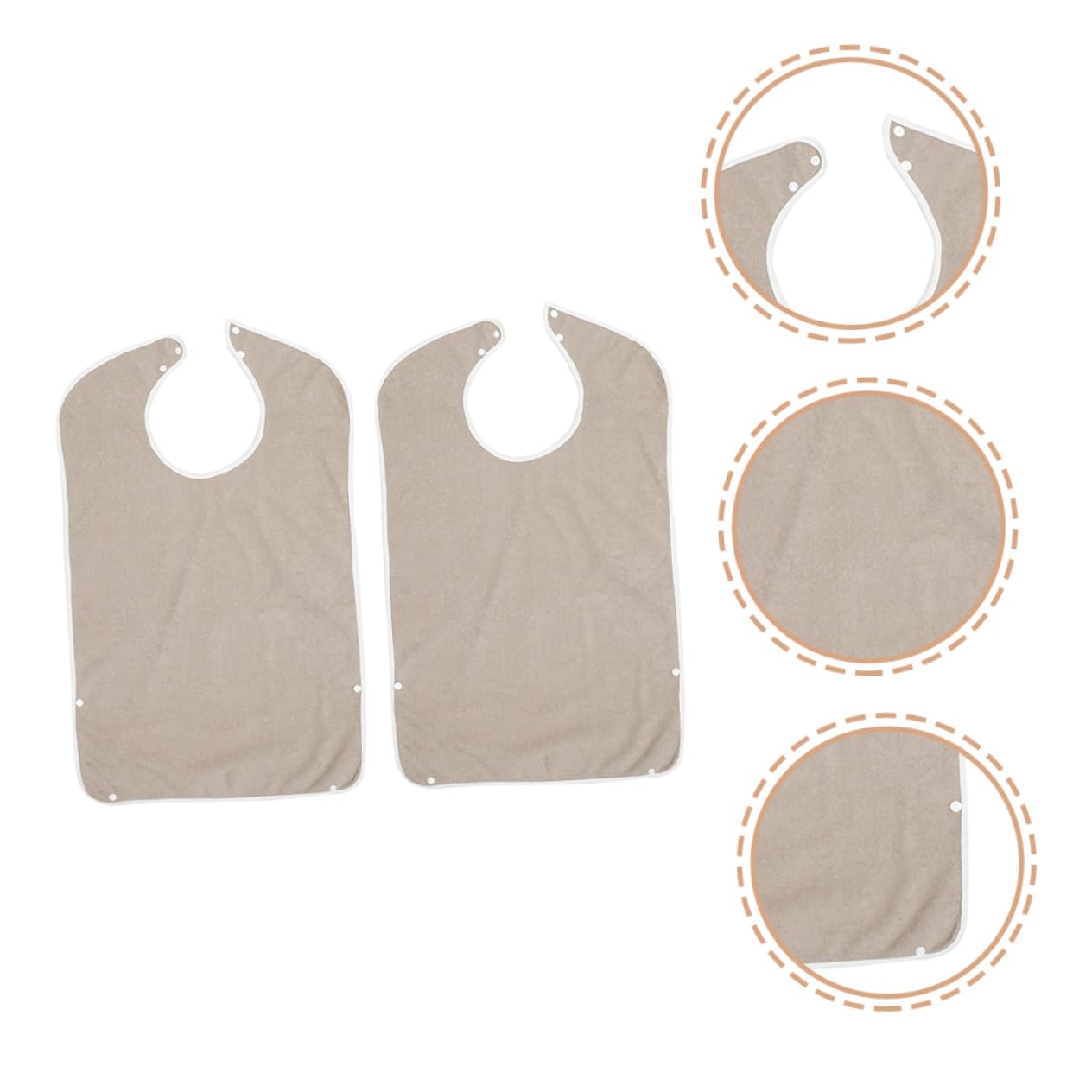 VALICLUD 2 Sätze Wasserdichtes Lätzchen Wiederverwendbar Groß Abdeckung Baumwolle Erwachsene Schützen Essen Mit Für Fänger Led Sabbern Schutz Bambusfaser Brown 2 Stück * 2
