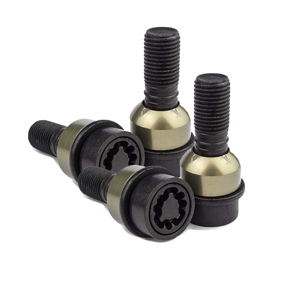 Tornillos antirrobo asiento esférico R14 2-pcs. M14x1,5 34mm FSS-2449B compatible con Mercedes-Benz A-Klasse B-Klasse C-Klasse Coupe C-Klasse T-Model C