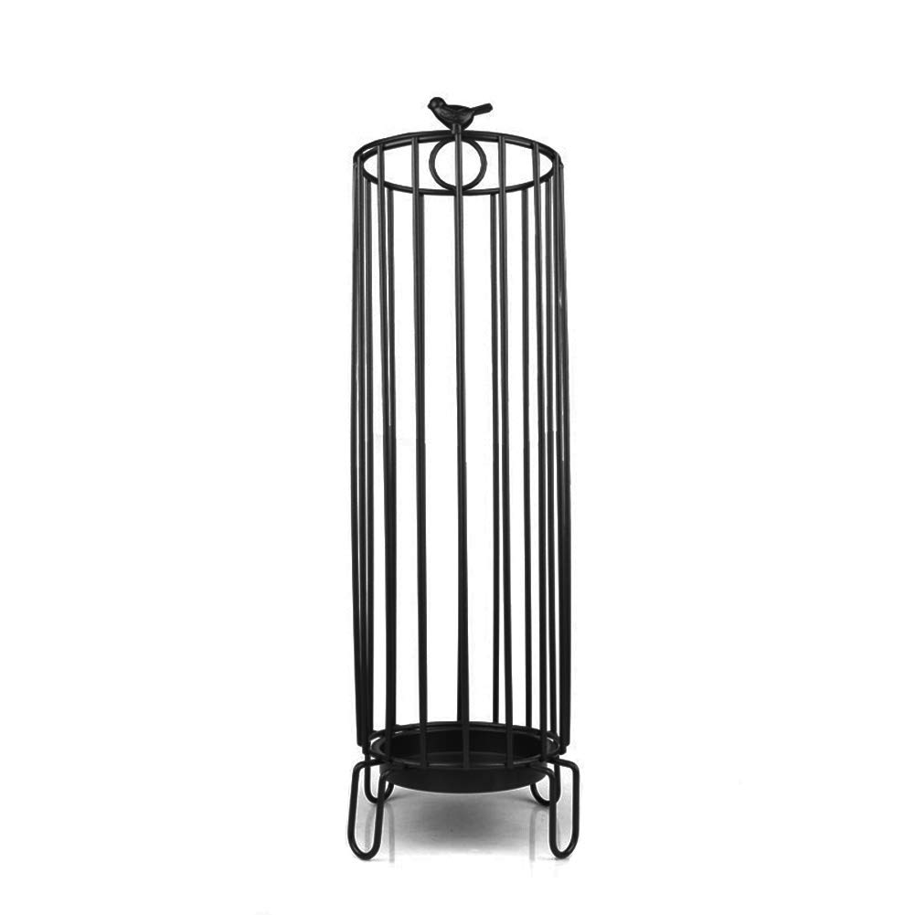 Seau à Parapluie Antirouille et Étanche en Fer Forgé - Support de Drainage Design Oiseau 57cm