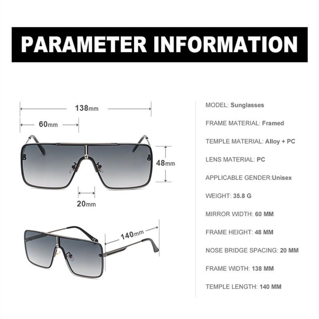 Modische Oversize-Sonnenbrille mit großem Rahmen aus luxuriösem Metall