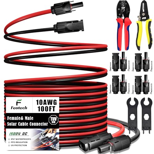 Rallonge pour panneau solaire de bateau et camping-car avec fil 10 AWG de 30m