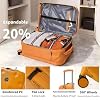 Lightweight Foldable Carry on Luggage with 360 Silent Wheels, Expandable Yellow Suitcase, Secure Lock, Space Saving Travel Bag L
