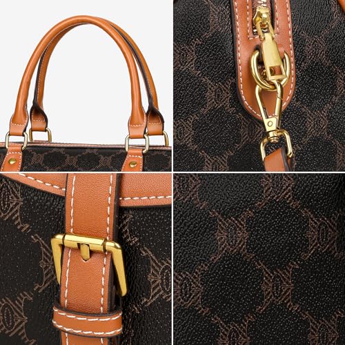 TIBES Vintage Barrel Bag for Women - Vegan Leather Purses and Handbags Satchel Bags for Women, Ladies Top Handle Handbags4