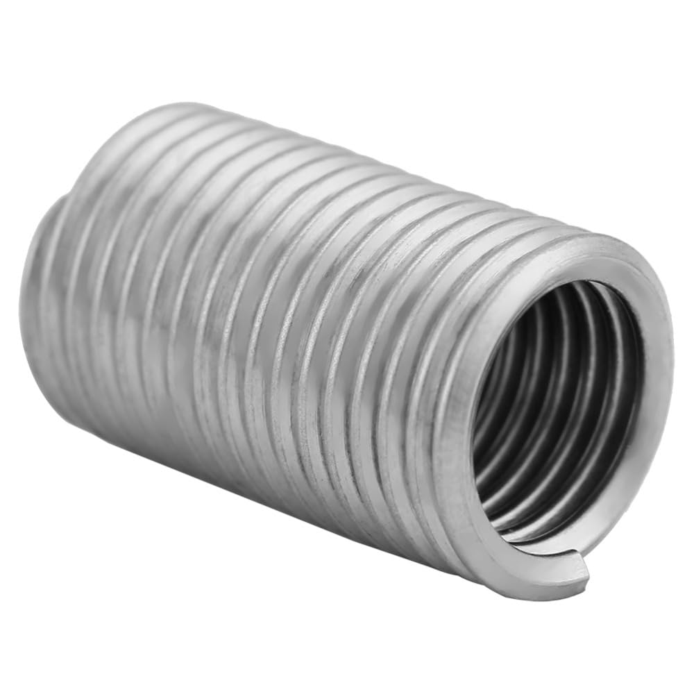 Steel Sheath Helical Thread Inserts 10Pcs M8x1.25x3D Helical Screw Coiled Wire Sleeve Stainless Steel 304 Thread Inserts for Stripped Damaged Threads