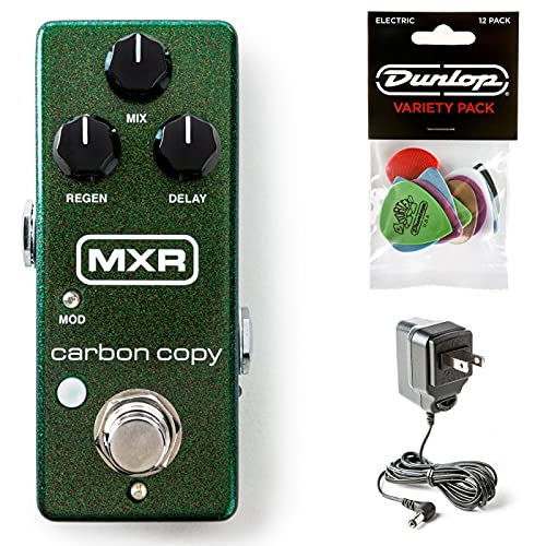 Briskdrop MXR M299 Carbon Copy Mini Bundle with Dunlop ECB003 Power Supply and Dunlop Variety Pick Pack