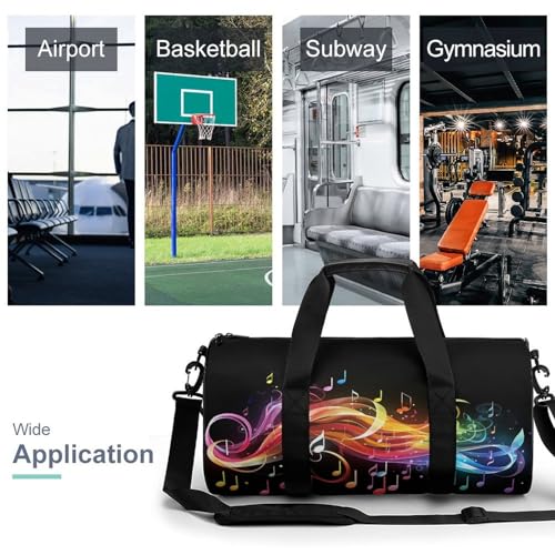 Duffel Bag Rainbow Musical Note Melody Printed Foldable Gym Bag for Men Women Duffle Bag Lightweight with Inner Pocket for Travel Sports3