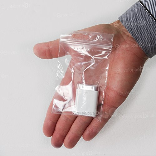 Lot de 100 Sachets plastiques à fermeture ZIP 70x100mm avec trou de suspension