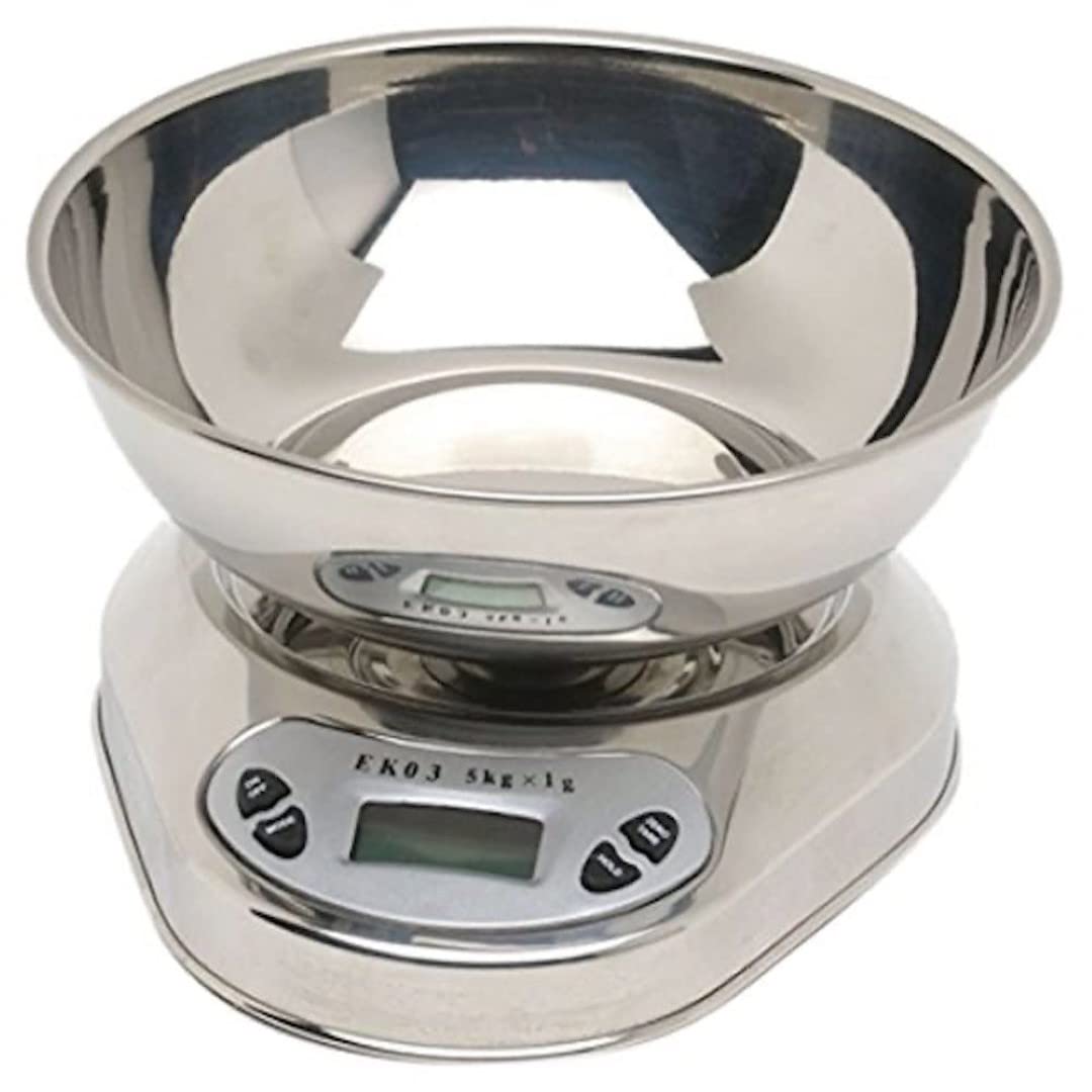 Genware NEV-EK03B-5 Digital Scale, Stainless Steel, 5 kg, Graduated 1 g