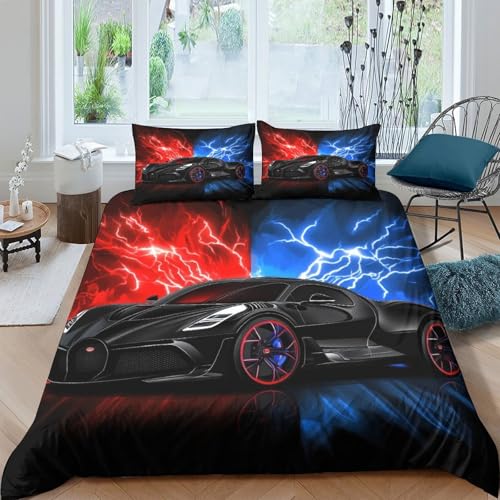 Voiture de sport housse de couette microfine imprimée lit simple enfant - 4