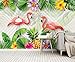 Produktbild Tapeten Fototapete 3D Effekt Tropischer Regenwald-Bananenblatt-Flamingo Wandbilder Wohnzimmer Deko Schlafzimmer Tapete Vliestapete